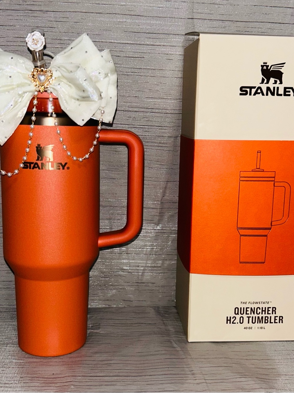 Stanley Orange Travel Tumbler with Handle